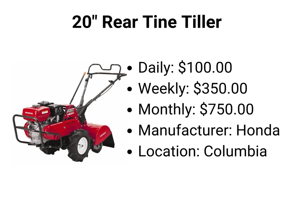 20" Rear Tine Tiller