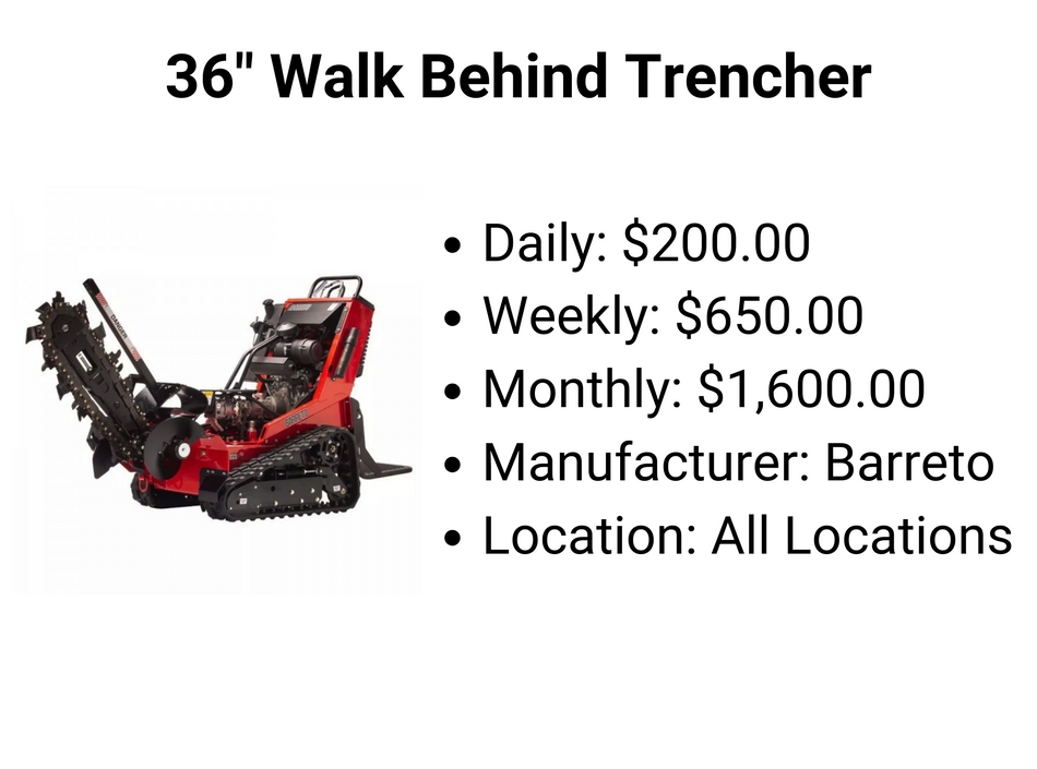 36" Walk Behind Trencher