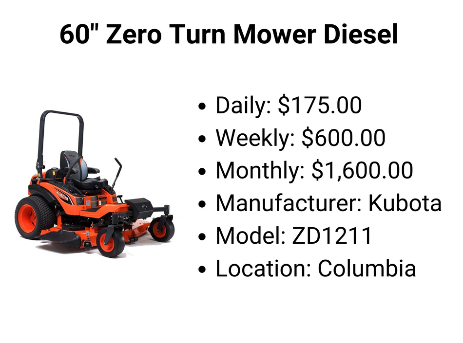 60" Zero Turn Mower Diesel