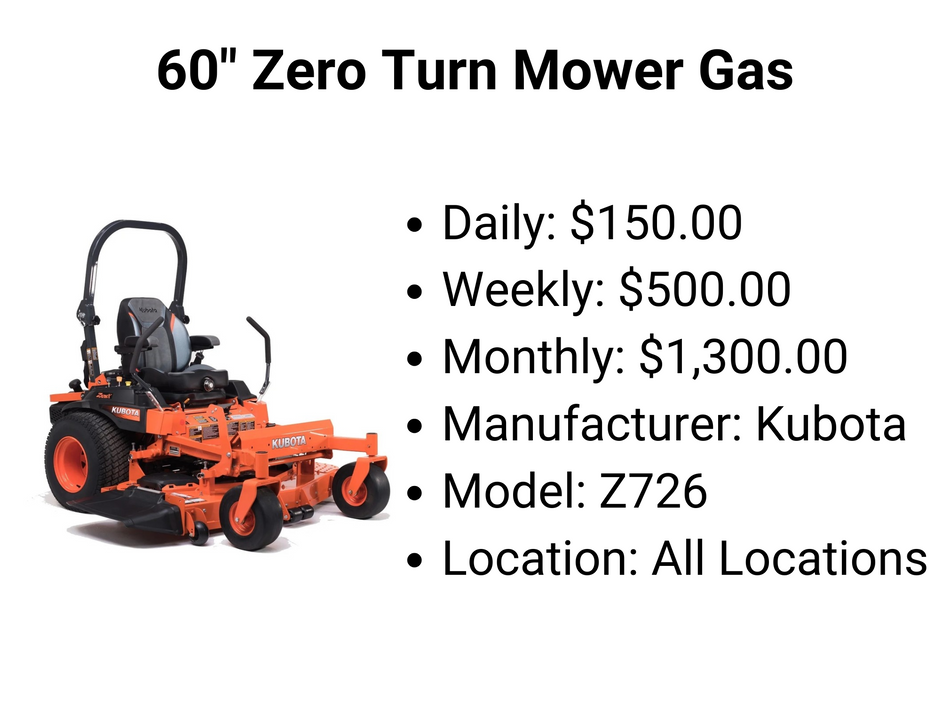 60" Zero Turn Mower Gas