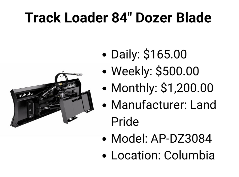 Track Loader 84" Dozer Blade