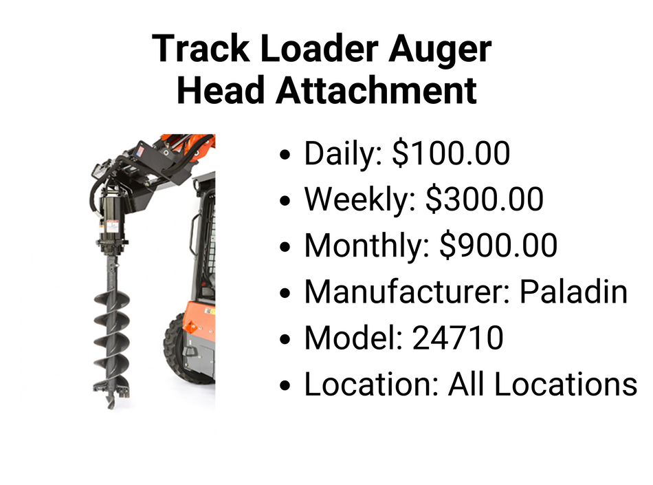 Track Loader Auger Head Attachment