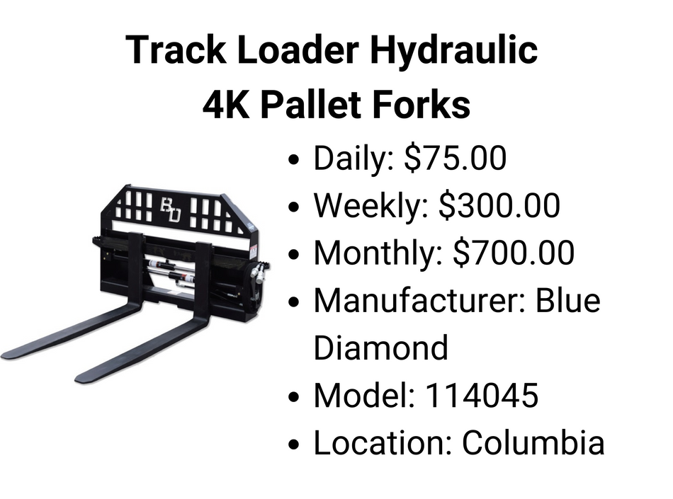 Track Loader Hydraulic 4K Pallet Forks