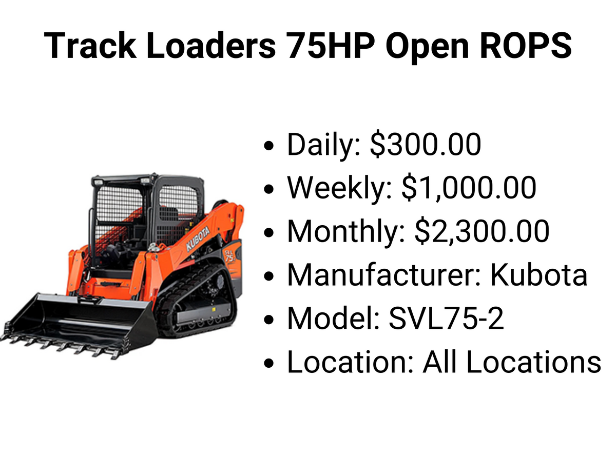 Track Type Tractor Rops Track Loaders 75HP Open ROPS | Krebs Kubota